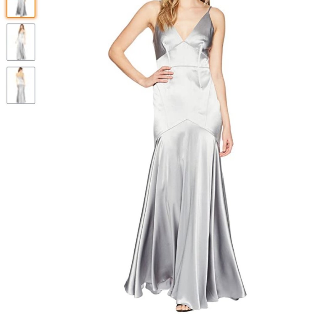 JILL STUART Satin V-Neck Sleeveless Corset Gown - Picture 13 of 14